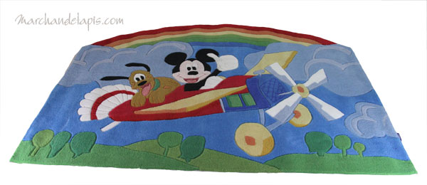 tapis enfant mickey et pluto en avion 115x168cm fr 4 DisneyWDM522Nm