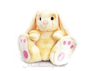 Peluche Lapin Patchfoot - 50cm - Blanc crème