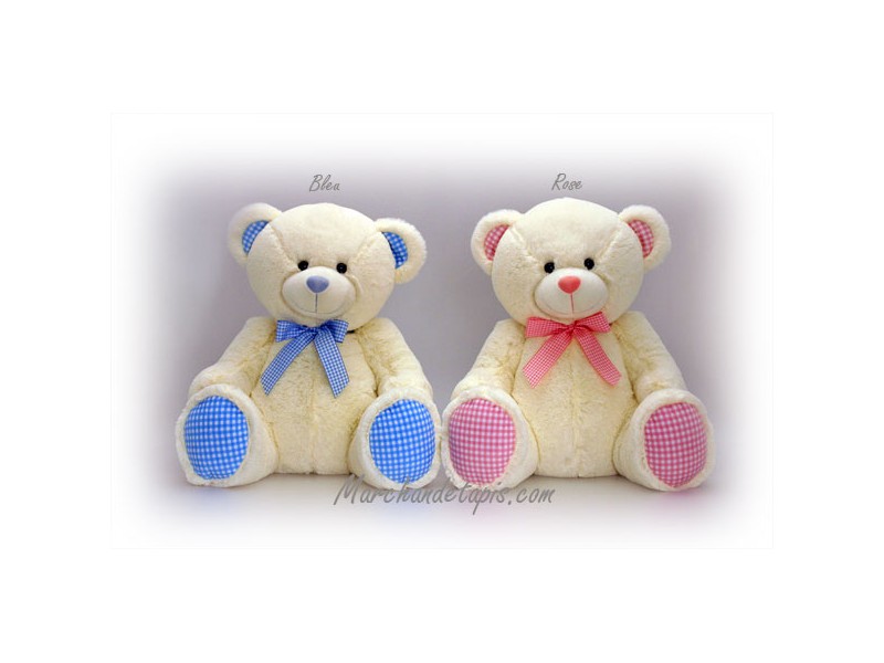 Peluche Ours Baby Bleu Taille 25cm. Peluche de très grande qualité