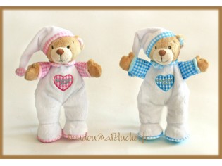 Doudou peluche Bonne nuit 25cm bleu