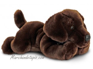 Peluche de chien Labrador Chocolat, taille 35cm