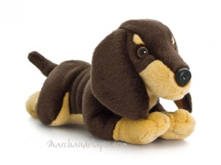 Peluche de chien Teckel, taille 35cm