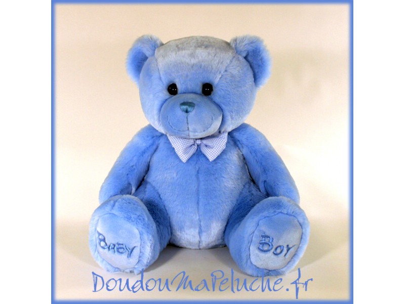 Peluche Ours Baby Bleu Taille 25cm. Peluche de très grande qualité