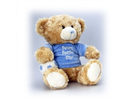 Peluche ours bleu Football OM DROIT AU BUT