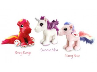 Peluche Poney Rouge - Taille 30cm