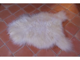 Peau de mouton, Blanc naturel 100-110cm de long