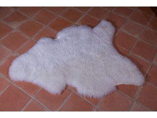 Peau de mouton, Blanc naturel 120/130cm poils courts