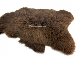 Peau de mouton - UK01 Marron rustique naturel Peau de mouton Origine UK
