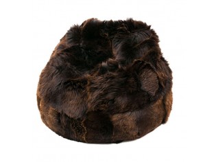 Pouf Coussin Peau de Mouton Irlande Marron naturel