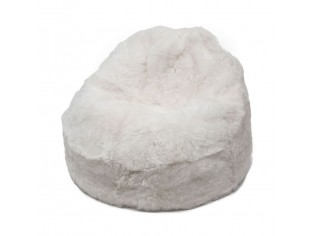 Pouf Coussin Peau de Mouton Islande Poils Courts - Blanc naturel