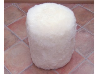 Pouf Coussin Peau de Mouton HAUT Blanc poils courts