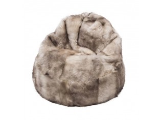 Pouf Coussin Peau de Mouton UK Rare Clair