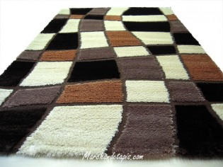 Tapis Shaggy Polyester 0313 160cm x 230cm. Tapis Shaggy avec motifs en relief. Marchand de tapis