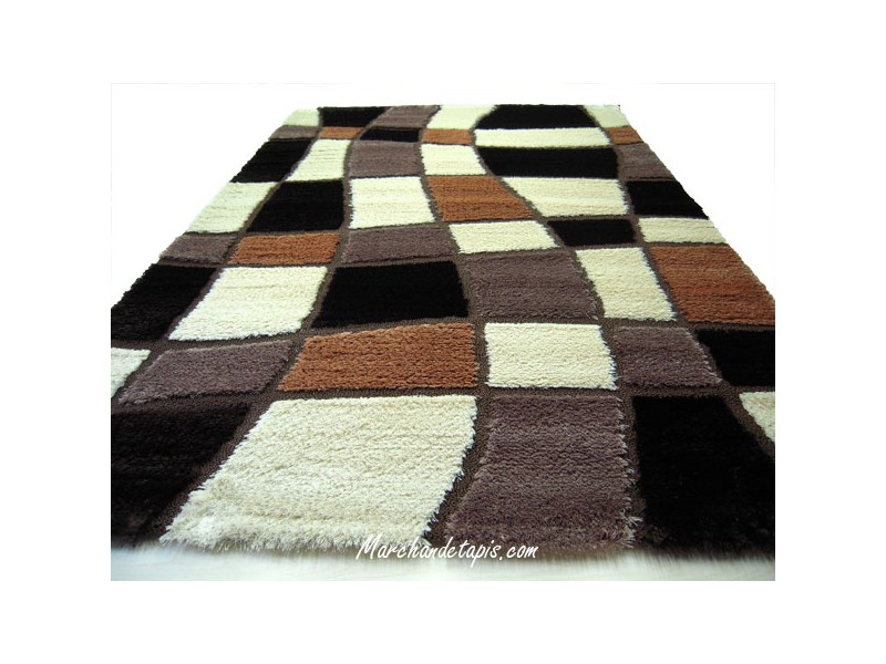 Tapis Shaggy Polyester 0313 160cm x 230cm. Tapis Shaggy avec motifs en relief. Marchand de tapis