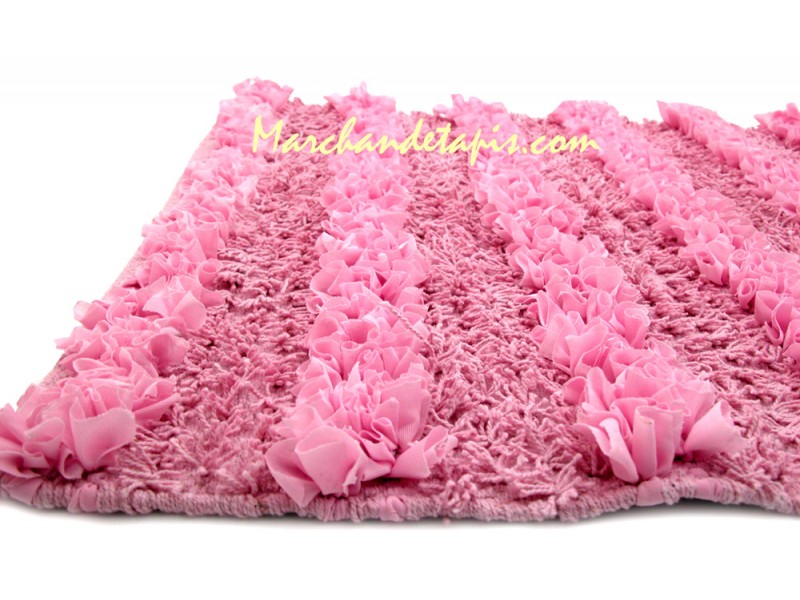 Tapis Bain Corfou Rose Clair 60cm x 90cm Marchand de tapis