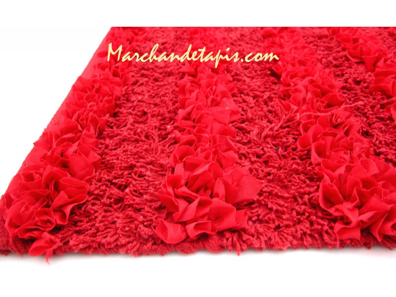 Tapis Bain Corfou Rouge 60cm x 90cm Marchand de tapis