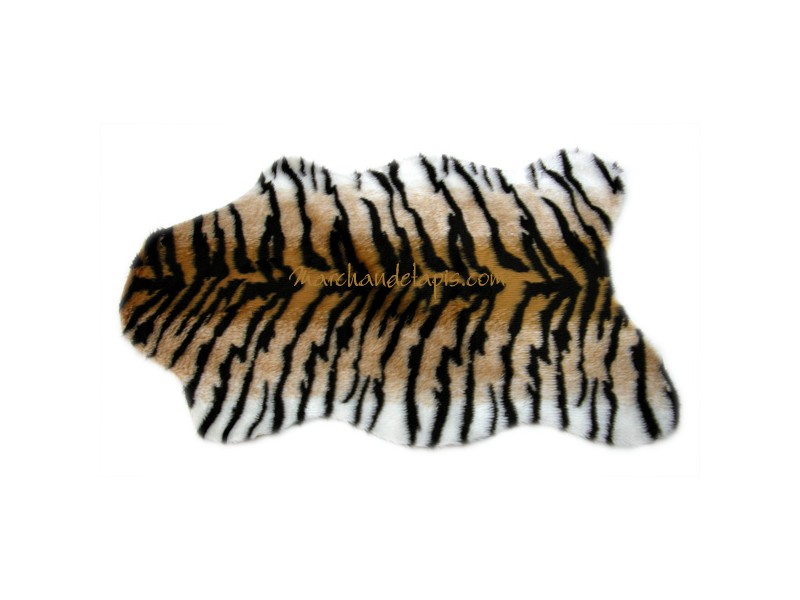 Tapis enfant imitation fourrure animale (tigre). Beau tapis, doux et antidérapant