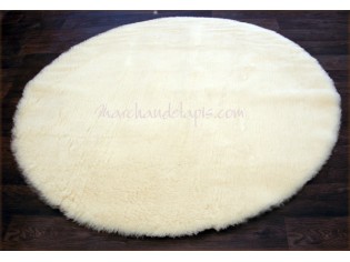 Tapis laine rond, Naturel, 140cm .