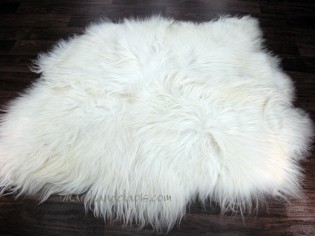 Tapis peau de mouton, 2 peaux, Blanc Naturel