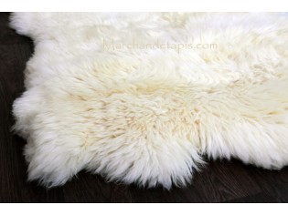 Tapis peau de mouton, 2 peaux, Blanc Naturel Origine UK - 2P1