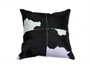 Coussin peau de veau 40x40cm Noir et Blanc