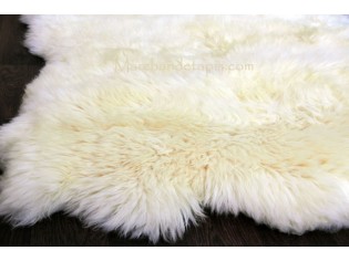 Tapis peau de mouton, 4 peaux, Blanc Naturel - Origine UK