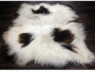 Tapis peau de mouton, 4 peaux, Mix Color naturel. Tannage écologique. Sélection Marchand de Tapis