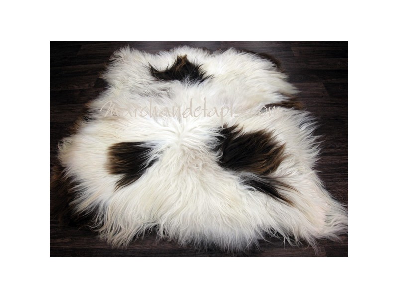 Tapis peau de mouton, 4 peaux, Mix Color naturel. Tannage écologique. Sélection Marchand de Tapis