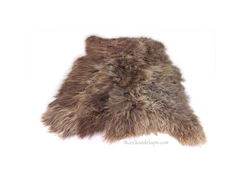 Tapis peau de mouton, 4 peaux, Marron rustique. Tannage écologique. Sélection Marchand de Tapis