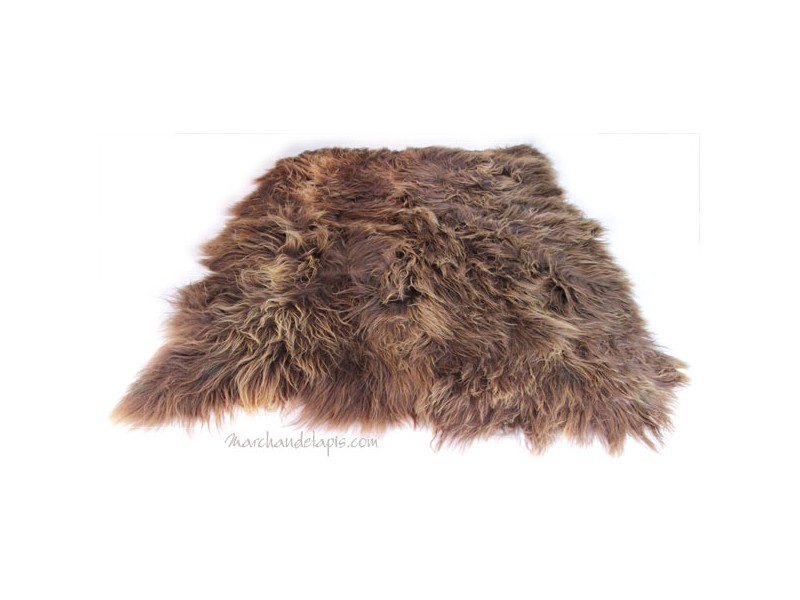 Tapis peau de mouton, 5 peaux, Marron rustique. Tannage écologique. Sélection Marchand de Tapis