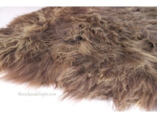 Tapis peau de mouton, 5 peaux, Marron rustique. Tannage écologique. Sélection Marchand de Tapis