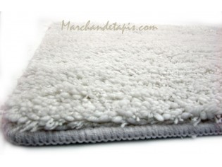 Tapis Shaggy Bain Blanc cassé 55cm x 85cm