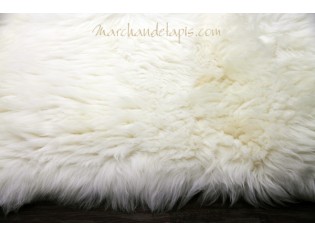 Tapis peau de mouton, 170cmx230cm, Blanc Naturel - UK Rectangle