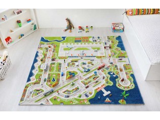 Tapis enfant 3D Ville Vert - IVI - Tapis enfant 3D, espace de jeu