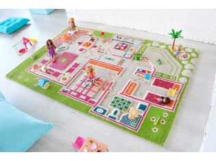 Tapis enfant 3D Ville Bleu - IVI - Tapis enfant 3D, espace de jeu