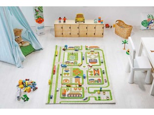 Tapis enfant 3D Ville Vert - IVI - Tapis enfant 3D, espace de jeu