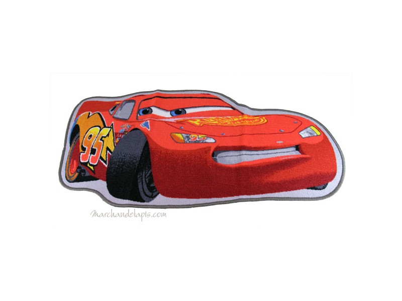 Tapis enfant Disney Cars forme voiture, 67x134cm - Tapis enfant Disney