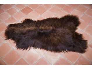 Peau de mouton Islande Poils longs Marron rustique naturel- 120/130cm 0 15