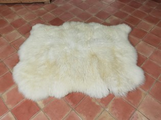 Tapis peau de mouton, 3 peaux, Blanc Naturel Origine UK