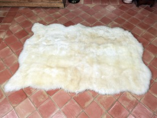 Tapis peau de mouton, 5 peaux, Blanc Naturel - Origine UK