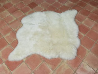 Tapis peau de mouton, 2 peaux, Blanc Naturel Origine UK - 2P1