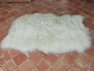 Tapis peau de mouton, 4 peaux, Blanc Naturel