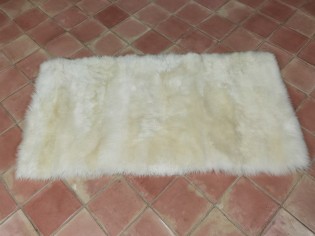 Tapis peau de mouton, 70cmx140cm, Blanc Naturel - UK Rectangulaire
