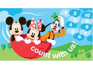 Tapis enfant Disney, Mickey, compter avec nous, 80x140cm