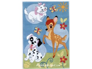 Tapis enfant Disney, Bambi, Dalmatien et Aristochat, 115x168cm