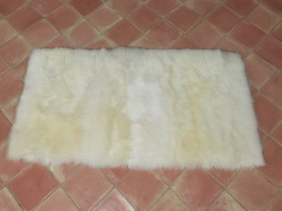 Tapis peau de mouton, 70cmx140cm, Blanc Naturel - UK Rectangulaire