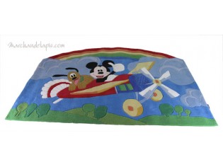 Tapis enfant Disney, Mickey et Pluto en avion, 115x168cm