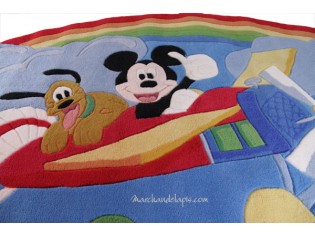 Tapis enfant Disney, Mickey et Pluto en avion, 115x168cm