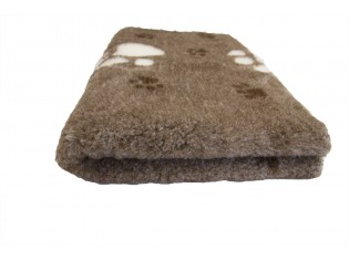 Tapis chien Drybed® antidérapant MARRON GROSSES PATTES BLANCHES