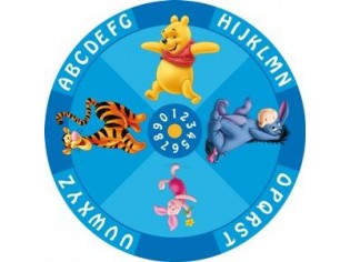 Tapis enfant Disney, Rond, Winnie, Alphabet et chiffres, 150cm